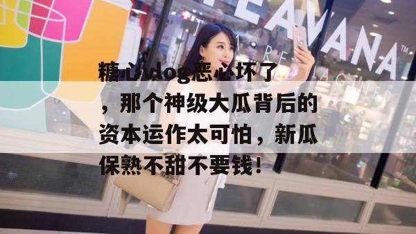 糖心vlog恶心坏了，那个神级大瓜背后的资本运作太可怕，新瓜保熟不甜不要钱！